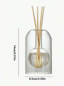 1pc Minimalist Luxury Glass Aromatherapy Diffuser Bottle, Ideal For Aromatherapy, Room Scenting, Home Decor Vase - Style a - View 8
