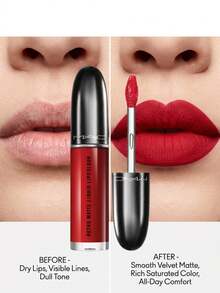 Mac Retro Matte Liquid Lip Colour Feels So Grand 5ml – Liquid Lipstick, Long-Wearing, For Women, Deep Red, Suitable For Daily Makeup - Feels So Grand - View 4