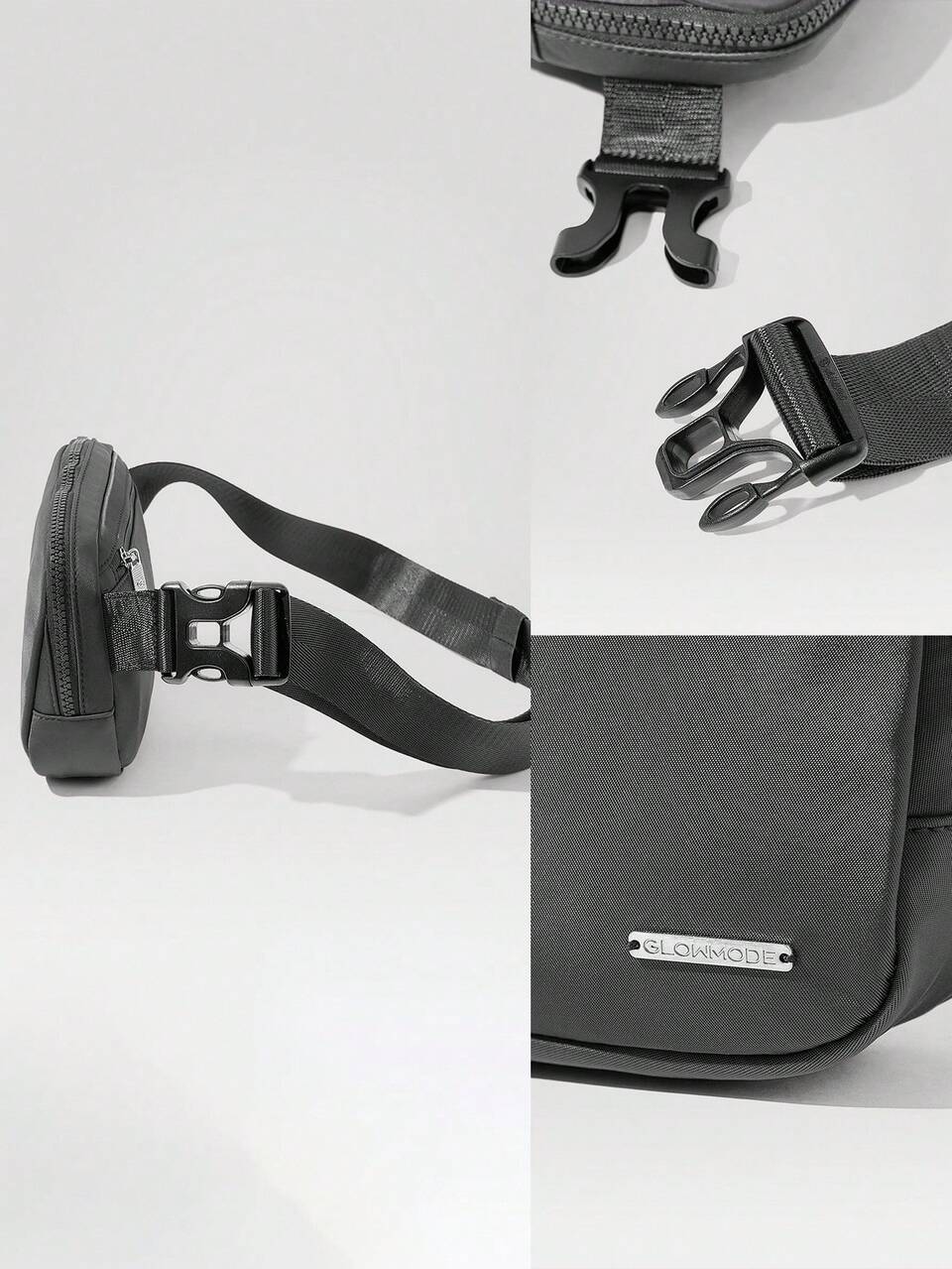 1L Zipper Everywhere Belt Bag Water Repellent Waist Crossbody Bags With Adjustable Strap  Spring Summer