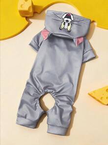 TOM & JERRY X SHEIN 1pc Cartoon Character Cosplay Pet Jumpsuit, Loungewear, Pajamas, Cat/Dog Clothes, Size XXS-XXXXL, Extra Small, Extra Large, Cosplay - Multicolor - View 3