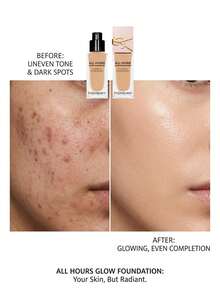 Yves Saint Laurent All Hours Glow Foundation LN7 25 Ml – Foundation, Skin-Like Radiance, For Dry Skin, LN7, Suitable For Daily Makeup Routine - Multicolor - View 3