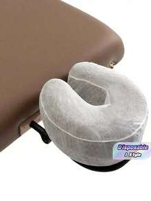 Disposable Non-Woven U-Shaped Massage Face Cradle Cover, Non-Stick Massage Headrest Covers, Suitable For Professional Massage Beds And Spa Chairs, Universal Stretchable Size - White - White - View 2