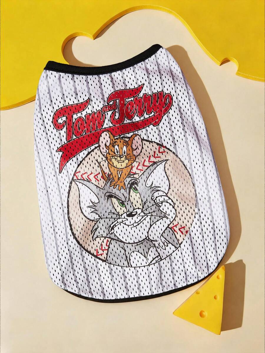 TOM & JERRY X SHEIN Pet T-Shirts: Cute Anti-Shedding Vests For Small Dogs And Cats (Spring/Summer Collection) - Multicolor - View 1
