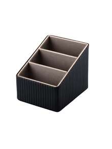 Luxury Vertical Striped 3-Slot Remote Control Box, Pu Leather Desktop Storage Organizer For Tv, Cd, Media Players, Controllers, And Office/Cosmetic Items, Back To School - Multicolor - View 18