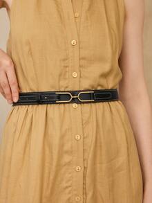 MOTF PREMIUM PRE BLACK SPLICING LINE FASHION BELT - Black - View 4
