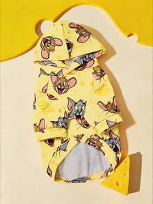 TOM & JERRY X SHEIN 1pc Pattern Printed Pet Hoodie Sweatshirt, Cat & Dog Clothes, Multiple Sizes Available,To M,Je Rry - Multicolor - View 2