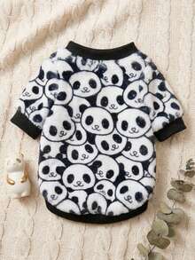 PETSIN 1 Printed Panda Flannel Sweatshirt, Thick And Warm For Pets In Autumn And Winter - Multicolor - View 1