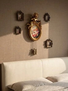 1Pc European Vintage Carved Resin Wall‑Mount Photo Frame Decor Ornament - Multicolor - View 9