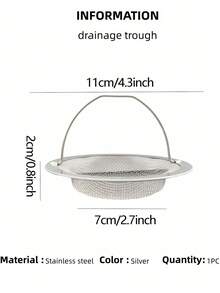 1Pc Stainless Steel Kitchen Sink Strainer Food Catcher, Universal Drain Filter Fits Most Sinks, Household Kitchen Accessory, Practical Gift For Birthday Wedding Valentine's Day - Multicolor - View 4