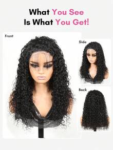 Water Wave Human Hair Glueless Wig With Adjustable Elastic Drawstring 100% Human Hair All Ready Wig Pre-Plucked Hairline Pre Cut 5x5 Lace Closure Wigs For Women Invisible Melt Skin - Natural Black - View 4