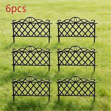1/6Pcs Heavy‑Duty ABS Resin Garden Fence Panels, Easy Install Landscape Edging For Yard Lawn Patio Flower Bed, Modern Outdoor Decor Housewarming Gift - A - View 6