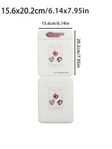 THE POWERPUFF GIRLS X SHEIN 1 One Size Fits All, Foldable Multi Angle Adjustable Portable Vanity Mirror, Officially Authorized Powerpuff Girls Cartoon Printed White Desktop Makeup Mirror, Suitable For Home, Dormitory, And Travel, Cartoon Cute Makeup Portable Mirror - Multicolor - View 8