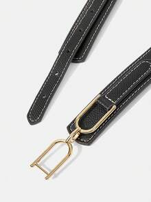 MOTF PREMIUM PRE BLACK SPLICING LINE FASHION BELT - Black - View 5