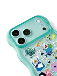 ADVENTURE TIME X SHEIN حافظة هاتف عصرية 2 في 1 بتصميم موجة كنز مغامرة لايف - متعدد الألوان - مشاهدة 3