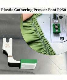 P950 Industrial Sewing Machine Adjustable Pleating Foot - Heavy Duty Steel Presser Foot With Ergonomic Handle, Lockstitch And Pleating Compatible, Green Fabric Collection Attachment For Precision Sewing, Durable Construction - Green. - View 5