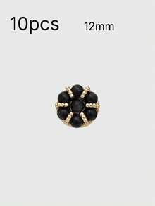 Pack 10 Pcs Delicate Flower Shaped Pearl Metal Buttons Versatile Decorative Fasteners For Sweaters Cardigans Shirts Tops Hand‑Sewn Clothing Sewing Accessories - 10pcs - View 11