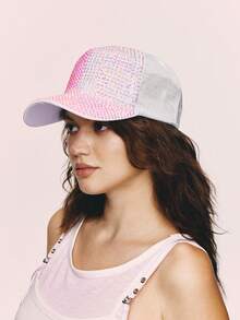 Popjeli Dot Drill Baseball Cap - Beige - View 3