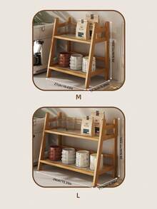 Haus Hana 1 Buah Rak Penyimpanan Meja Minimalis Dua Lapis, Rak Penyimpanan Kosmetik dan Makanan Ringan, serta Rak Penempatan dan Pengorganisasian Figur - MultiWarna - View 5