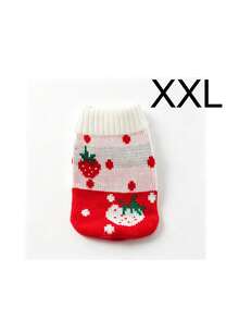 Festive Christmas Strawberry Graphic Pet Knit Pullover, Breathable Warm Winter Clothes, Fashion Pet Apparel For Holiday Photoshoots & Daily Use - C - View 15