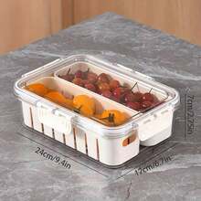 2/4/8 Grid Snack Storage Box, Lidded Portable Steak Plate, Refrigerator Food Storage Container, Snack Organizer, Divided Storage Container, Sliced Salad Box, For Keeping Food Fresh Longer - Multicolor - View 10