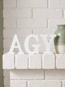 1pc 10CM White Unfinished Wooden Letters, Wall & Standing Decorative Letters, Sliced Sign Decor For Crafts, Home, Party, Birthday, Graduation, Ideal Gift Choice - White - View 6