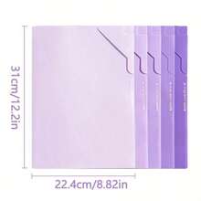 5 Pcs. L-Shaped File Folders With Vibrant Gradient, Durable Material, Large Capacity For Exam Papers, Suitable For School Supplies, Office And Home - Transparent Plastic File Folders With Label Compartment | Essential Tool For Back To School - Multicolor - View 3