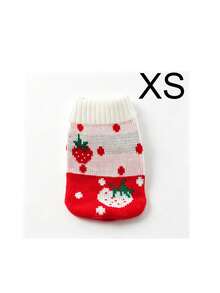 Festive Christmas Strawberry Graphic Pet Knit Pullover, Breathable Warm Winter Clothes, Fashion Pet Apparel For Holiday Photoshoots & Daily Use - C - View 14