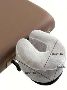 Disposable Non-Woven U-Shaped Massage Face Cradle Cover, Non-Stick Massage Headrest Covers, Suitable For Professional Massage Beds And Spa Chairs, Universal Stretchable Size - White - White - View 6