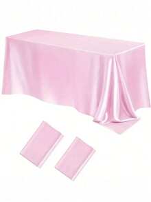 1PC 2PCS 8PCS 102x58Inch Satin Tablecloth - Silk Smooth Rectangular Party Table Cover For Wedding Banquet Dinner Festive Decoration Multicolor - Multicolor - View 14