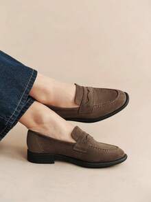 Rosivie Women's Casual Versatile Loafers Flat Shoes - Brown - View 11