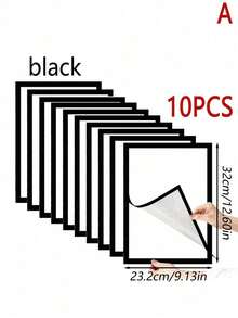 1/5/10PCS A4 Magnetic Plastic Photo Frames - black - View 13