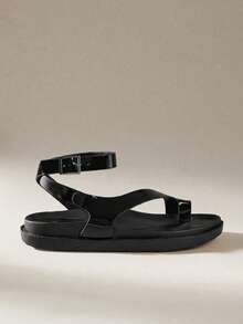 HighSole Women's Round Toe Thick Sole Fashion Sandals, Casual Beach Resort Flip Flops - Black - View 2