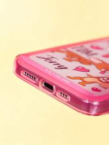 TOM & JERRY X SHEIN Cartoon Pattern Pink Fashion Phone Case, Compatible With IPhone - Multicolor - View 5