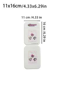 THE POWERPUFF GIRLS X SHEIN 1 One Size Fits All, Foldable Multi Angle Adjustable Portable Vanity Mirror, Officially Authorized Powerpuff Girls Cartoon Printed White Desktop Makeup Mirror, Suitable For Home, Dormitory, And Travel, Cartoon Cute Makeup Portable Mirror - Multicolor - View 9