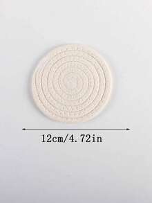 1pc Polyester Coaster, Minimalist Plain Woven Coaster For Home - Multicolor - View 9