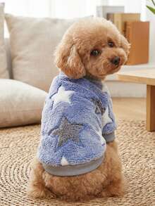 PETSIN 1 Pc Pet Dog/Cat Fleece Star Print Warm Round Neck - Multicolor - View 2