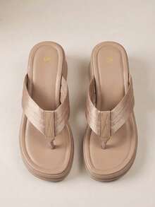 HighSole Online Celebrity Flip-Flops Women Sponge Cake Platform Sandals And Slippers Women Wear New Fashion In Summer. - Khaki - View 8