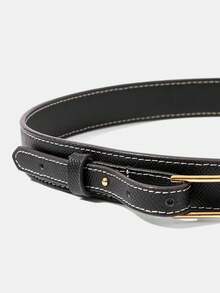 MOTF PREMIUM PRE BLACK SPLICING LINE FASHION BELT - Black - View 8