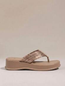 HighSole Online Celebrity Flip-Flops Women Sponge Cake Platform Sandals And Slippers Women Wear New Fashion In Summer. - Khaki - View 2