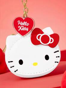 HELLO KITTY AND FRIENDS | SHEIN 蝴蝶結貓咪造型迷你零錢包，附鑰匙圈掛鉤，可作為包包掛飾，適合收納硬幣、耳機與小配件 - 紅色 - 查看 4
