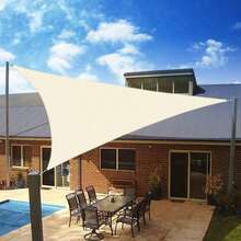 Shadow Sail From Polyester, Water-Resistant And Uv-Blocking 98%, Suitable For Garden, Pool, And Outdoor Camping, Includes Installation Ropes For Diy - Multicolor - View 4