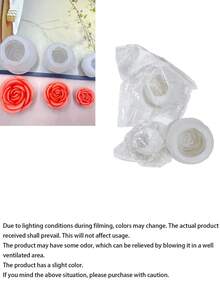 1 Set Of 3 Rose Shaped Silicone Candle Molds (Small, Medium, Large) - White - View 2