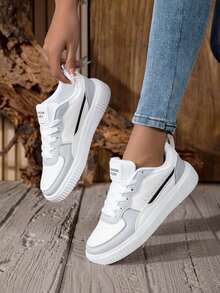 Unisex Canvas Sneakers, Casual Shoes For Men And Women, Versatile Athletic Footwear - Grey - View 6