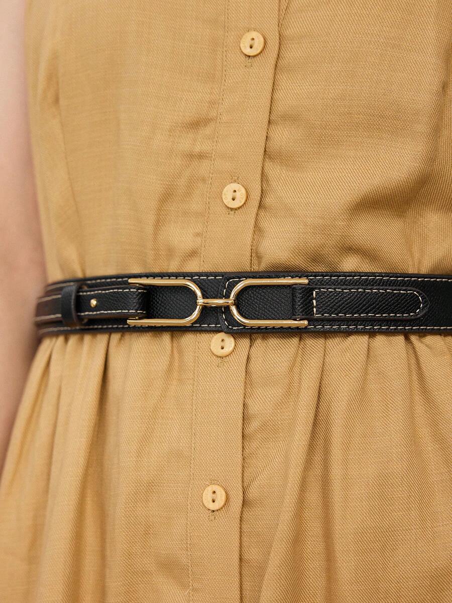 MOTF PREMIUM PRE BLACK SPLICING LINE FASHION BELT - Black - View 1