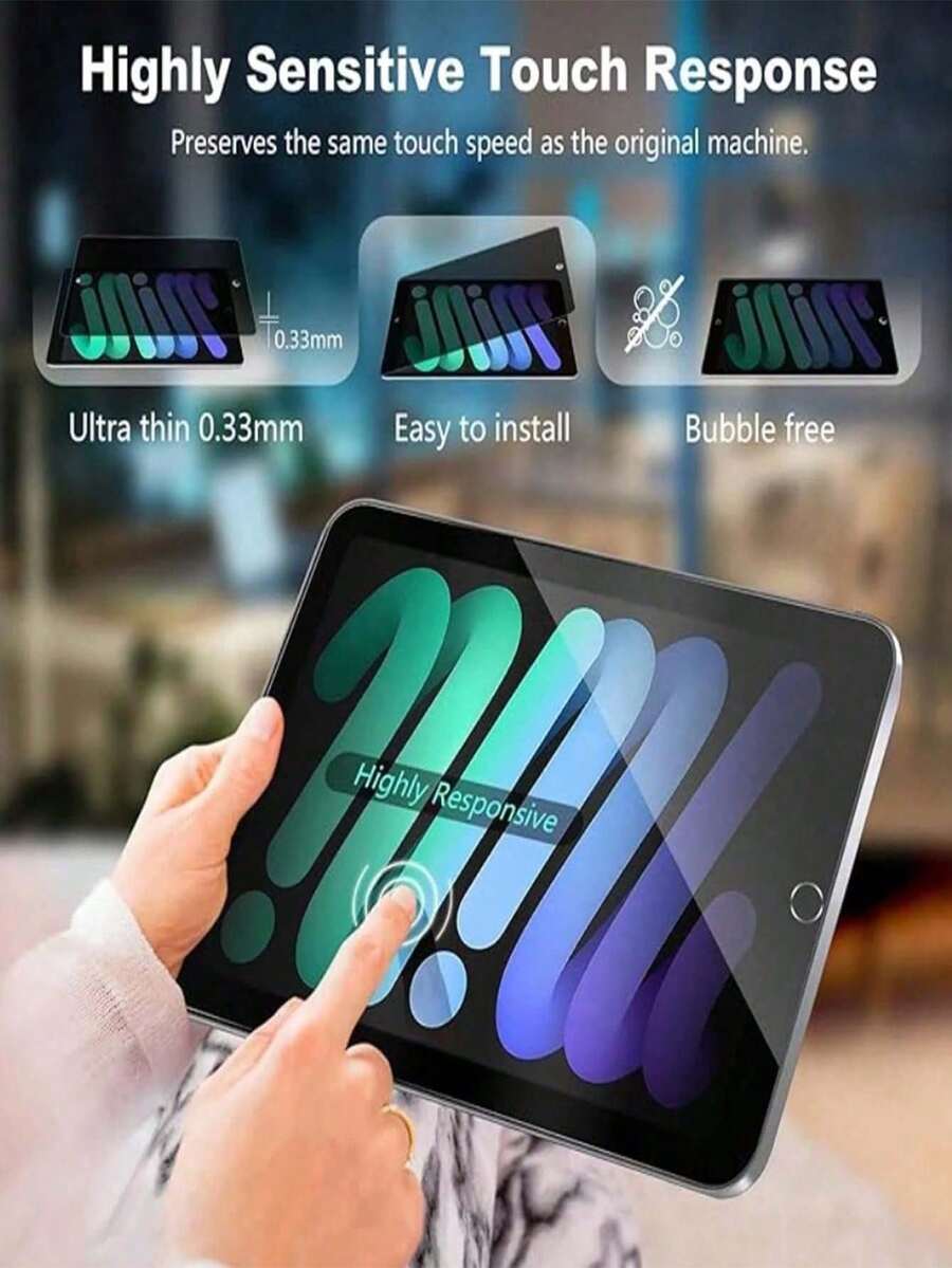 High-Definition Tempered Glass Film Is Suitable For 10th Gen (10.9-Inch)2022, Air4 (10.9-Inch)2020, Birthday, Gift For Family And Friends - Black - View 1