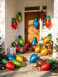 Christmas Light Bulb Decorations, Suitable For Front Porches, Courtyards, House Entrances, Holiday Photo Backdrops, Christmas-Themed Parties, Winter Celebrations, New Year's Parties, And Other Occasions. - Christmas trumpet light bulb hanging ball - View 8