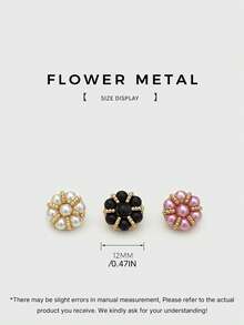 Pack 10 Pcs Delicate Flower Shaped Pearl Metal Buttons Versatile Decorative Fasteners For Sweaters Cardigans Shirts Tops Hand‑Sewn Clothing Sewing Accessories - 10pcs - View 4