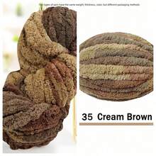 500g 總重(2*250g) 超粗雪尼爾毛線，直徑 2cm DIY 手編織毛線，柔軟厚實的聚酯纖維，適用於毯子、地墊、寵物床、娃娃與手工藝品 - 彩色 - 查看 39