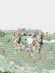 MOTF LADIES' FASHIONABLE GREEN CLUTCH BAG, EXQUISITE AND ELEGANT PEARL SEQUINED DINNER BAG, FOR BANQUETS, PARTIES, WEDDINGS, AFTERNOON TEA - Green - View 6