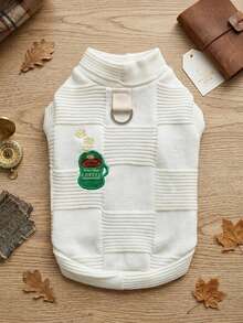 PETSIN 1 Piece Of Universal Clothing For Cats, Dogs, And Pets, Casual And Comfortable Early Autumn Knitwear Vest, Suitable For Home Leisure And Outdoor Strolling - White - View 1